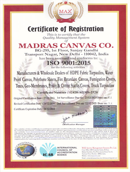 max ISO certificate